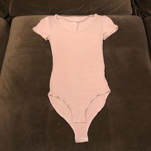 American Eagle Pink Ribbed Bodysuit
